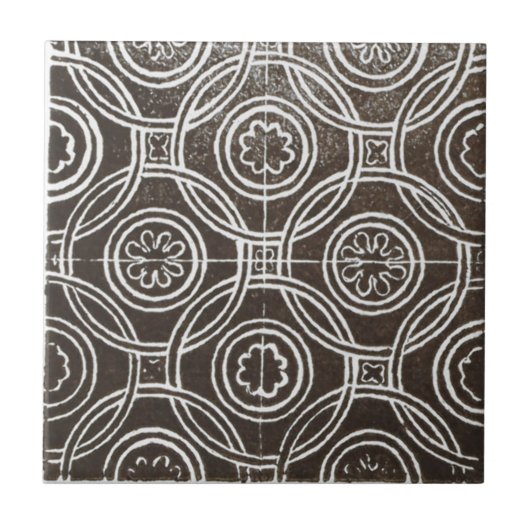 Vintage irische Keramik Art Design Black Fliese (Vorderseite)