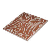 Vintage irische Keramik Art Design Red Bird Fliese (Seite)