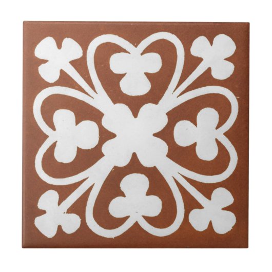 Vintage irische Keramik Art Design Red Cloud Fliese (Vorderseite)