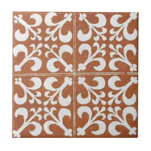 Vintage irische Keramik Art Design Red Fliese (Vorderseite)