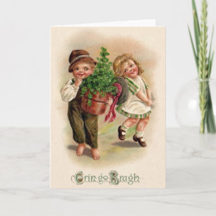 Vintage-irische Kinder Erin go Bragh St. Patrick's Karte