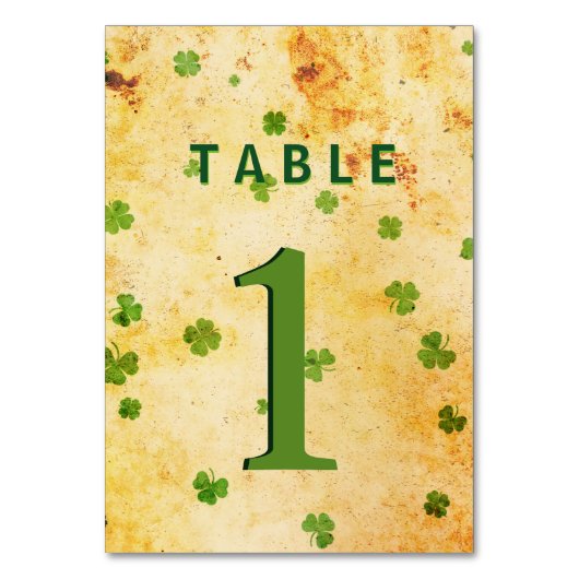 Vintage irische Kleeblätter Tischnummer (Vorderseite)
