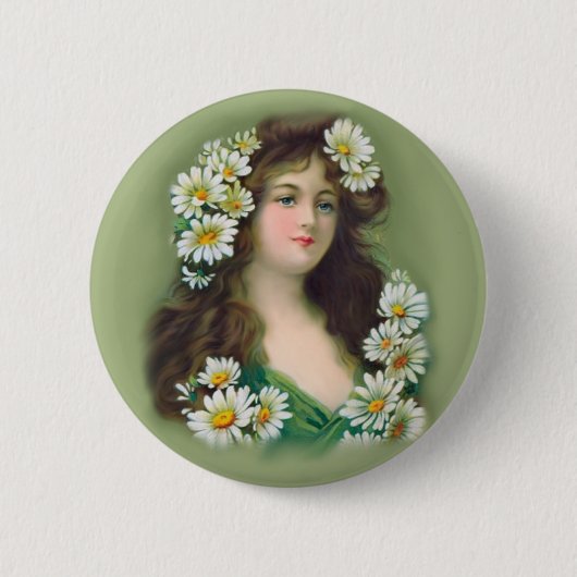 Vintage irische Maid Button (Vorderseite)