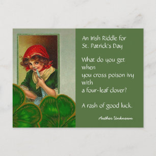 Vintage irische Rätsel St. Patrick's Day PC Postka Postkarte