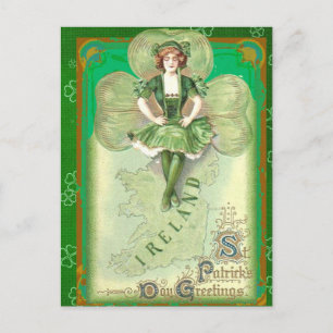 Vintage irische St. Patricks Day Grüße Postkarte