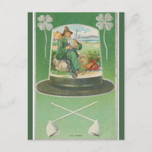 Vintage-irischer Dudelsackpfeifer St. Patricks Day Postkarte