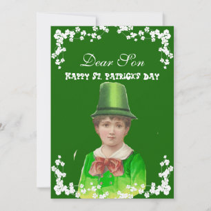 Vintage-Irischer Hut St. Patrick's Day Sohn/ Enkel Feiertagskarte