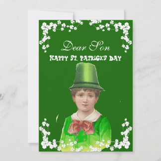 Vintage-Irischer Hut St. Patrick's Day Sohn/ Enkel Feiertagskarte