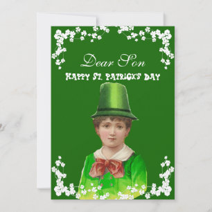 Vintage-irischer Hut St. Patrick's Day Sohn/Enkel  Feiertagskarte