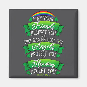 Vintage Irischer Segen, Freunde, Himmel, St. Patri Magnet