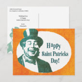 Vintage-Irischer St. Patrick Postkarte (Vorne/Hinten)