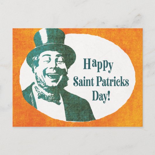 Vintage-Irischer St. Patrick Postkarte (Vorderseite)