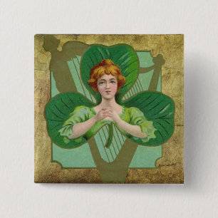 Vintage-Irischer St. Patrick's Day-Anstecker Button