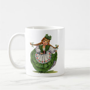 Vintage-irisches Mädchen in traditioneller Tracht Kaffeetasse