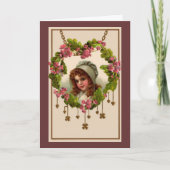 Vintage Irisches Mädchen Karte (Vorderseite)