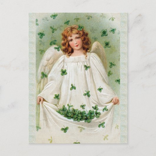 Vintage Irish Angel Card Postkarte (Vorderseite)