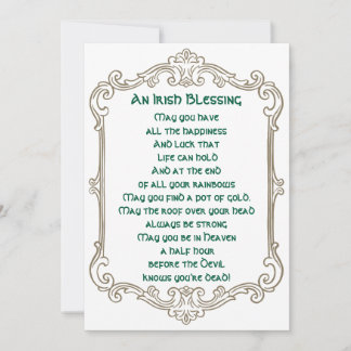 Vintage Irish Blessing St. Patrick’s Day Grußkarte Feiertagskarte