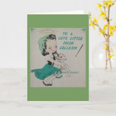 Vintage Irish Colleen Grußkarte Karte (Gelbe Blume)