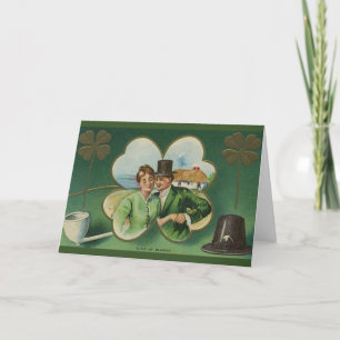 Vintage Irish Couple St. Patrick's Day Card Karte