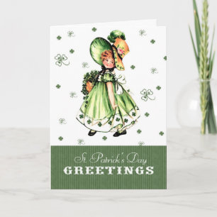 Vintage Irish Girl St.Patrick's Day Cards Karte