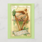 Vintage Irish Harp and Shamrocks Postkarte (Vorderseite)