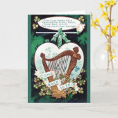 Vintage Irish Harp St. Patrick's Day Card Karte (Gelbe Blume)