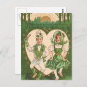 Vintage Irish Hearts St Patrick's Day Card Postkarte (Vorne/Hinten)