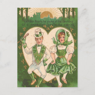 Vintage Irish Hearts St. Patrick's Day Karte