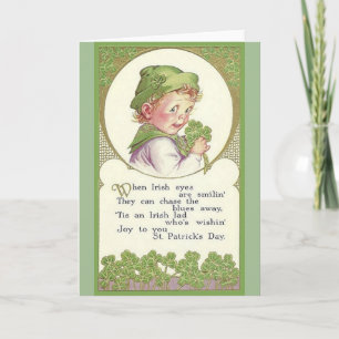 Vintage Irish Lad St. Patrick's Day Card Karte