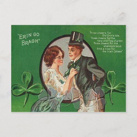 Vintage Irish Pärchen St. Patrick's Day Card Postkarte (Vorderseite)