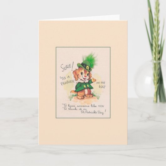 Vintage Irish Puppy St. Patrick's Day Card Karte (Vorderseite)
