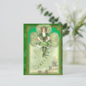 Vintage Irish St Patricks Day Greetings Postkarte (Stehend Vorderseite)