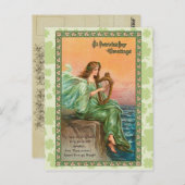 Vintage Irish St. Patrick's Day Postkarte (Vorne/Hinten)