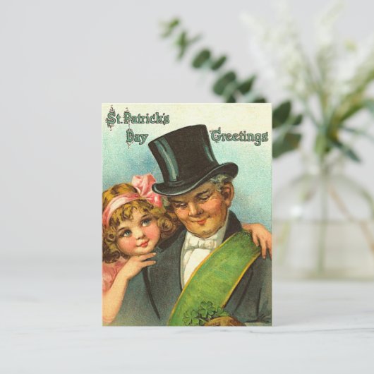 Vintage Irish St. Patrick's Day Postkarten (Stehend Vorderseite)