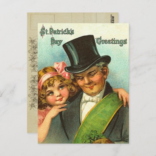 Vintage Irish St. Patrick's Day Postkarten (Vorne/Hinten)