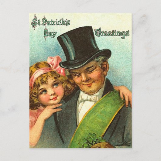 Vintage Irish St. Patrick's Day Postkarten (Vorderseite)