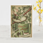 Vintage Irish Symbols St. Patrick's Day Card Karte (Gelbe Blume)