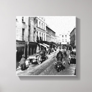 Vintage-Irland-Druck, Galway High Street c1870 Leinwanddruck