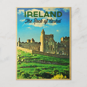 Vintage Irland Felsen von Cashel Postkarte