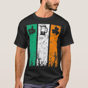 Vintage Irland Flagge Bier Liebe Irisches Trinken T-Shirt