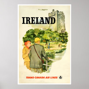 Vintage-Irland-Kunstposter-Reiseposter-Irisches-Ge Poster