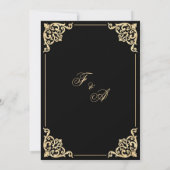 Vintage islamische Hochzeit der Schwarzen Gold Einladung (Rückseite)