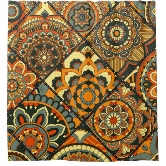 Vintage islamische Motive, dekorativ nahtlos. Duschvorhang (Vorderseite)