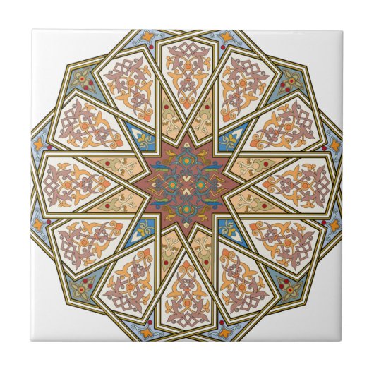 Vintage-islamisches Musterdesign Fliese (Vorderseite)