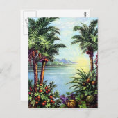 Vintage Island Postkarte (Vorne/Hinten)