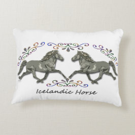 Vintage isländische Pferde Dekokissen