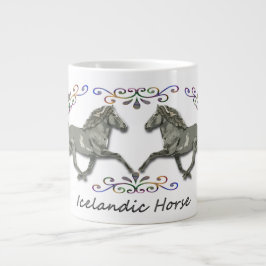 Vintage isländische Pferde Jumbo-Tasse