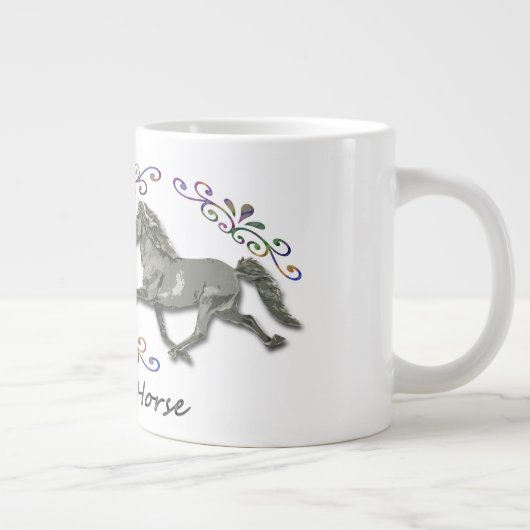 Vintage isländische Pferde Jumbo-Tasse (Rechts)
