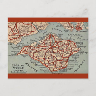 Vintage Isle of Wight Map Postkarte