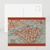 Vintage Isle of Wight Map Postkarte (Vorne/Hinten)